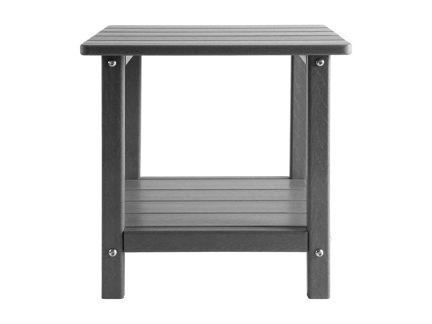 Table d’Appoint SucceBuy Extérieur Jardin, 2 Niveaux, 45 x 38 x 44 cm, en PEHD, Entretien Facile, Résiste aux Intempéries, pour Terrasse, Bord de Piscine, Gris
