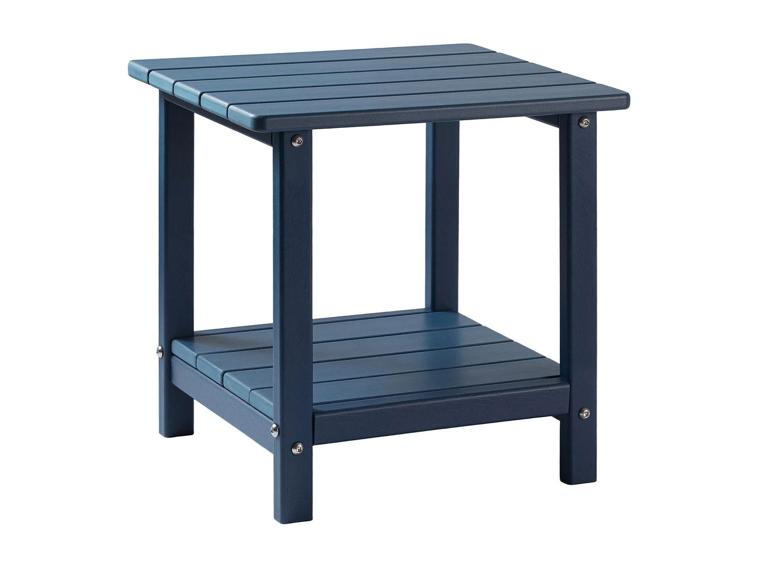 Bijzettafel Buiten Tuin SucceBuy, 2 Niveaus, 45 x 38 x 44 cm, van PEHD, Onderhoudsgemakkelijk, Weerbestendig, voor Terras, Zwembadrand, Blauw