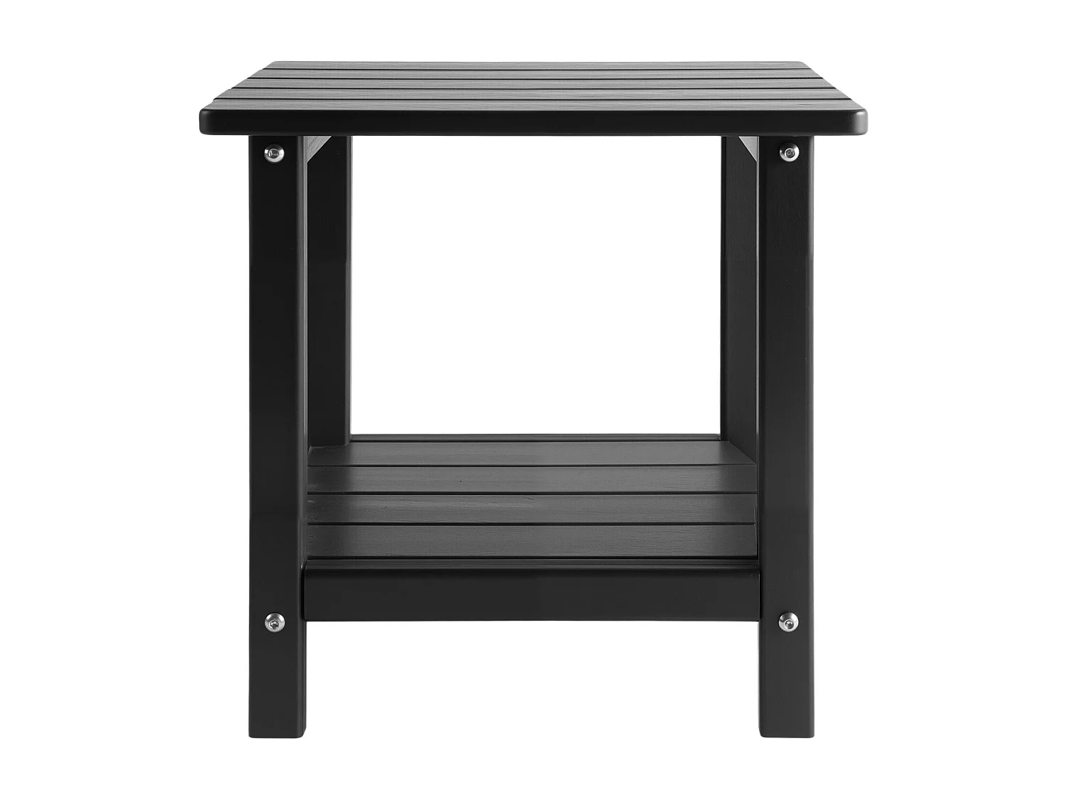 Table d’Appoint SucceBuy Extérieur Jardin, 2 Niveaux, 45 x 38 x 44 cm, en PEHD, Entretien Facile, Résiste aux Intempéries, pour Terrasse, Bord de Piscine, Noir