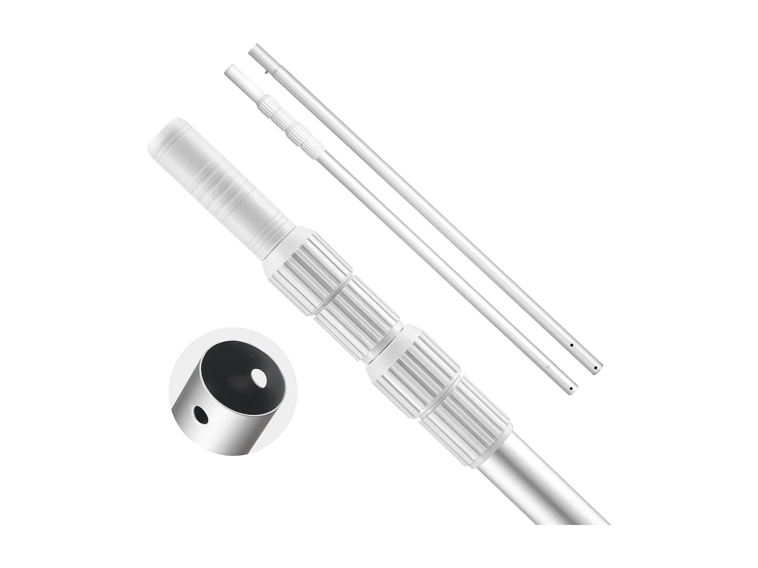 Teleskop-Poolstange SucceBuy von 1 bis 3,66 m, Professionelle Verstellbare Poolstange mit Verlängerung, Reinigungsstab aus Aluminiumlegierung