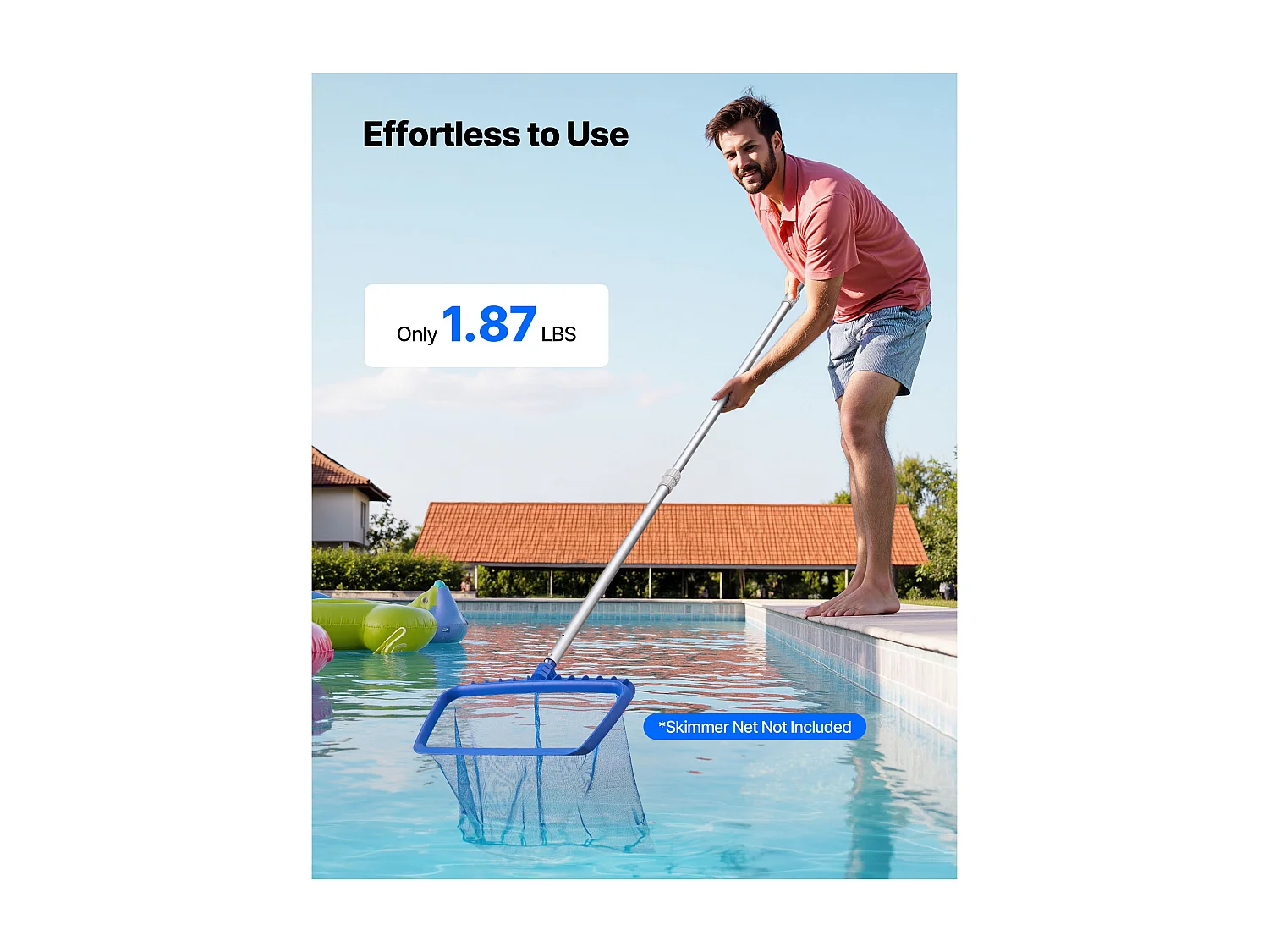 Teleskop-Poolstange SucceBuy von 1 bis 3,66 m, Professionelle Verstellbare Poolstange mit Verlängerung, Reinigungsstab aus Aluminiumlegierung