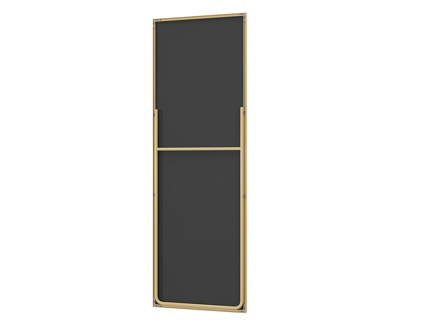 Miroir sur pied 162 x 53 cm - miroir autoportant, à accrocher ou à poser contre un mur - grand miroir sur pied - or