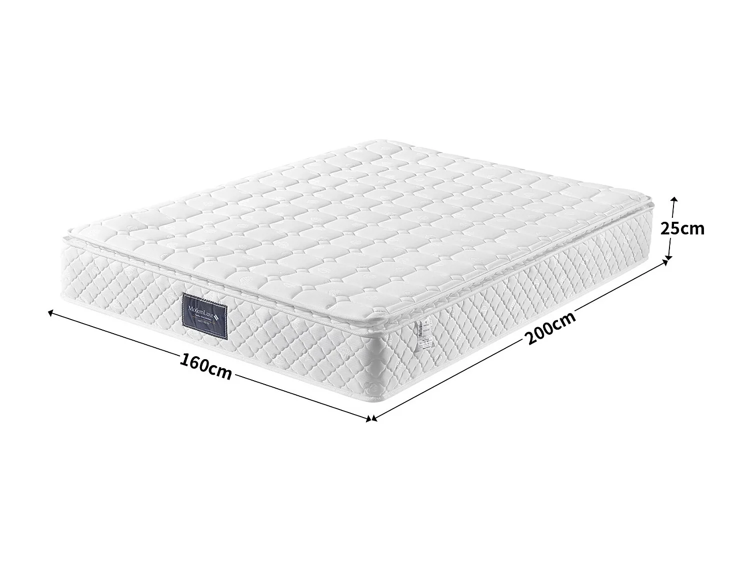 Matelas 160x200 cm Ressorts, mousse à froid 7 zones, épaisseur 25 cm, Hypoallergénique, certifié Oeko-Tex - [NOUVEAU]