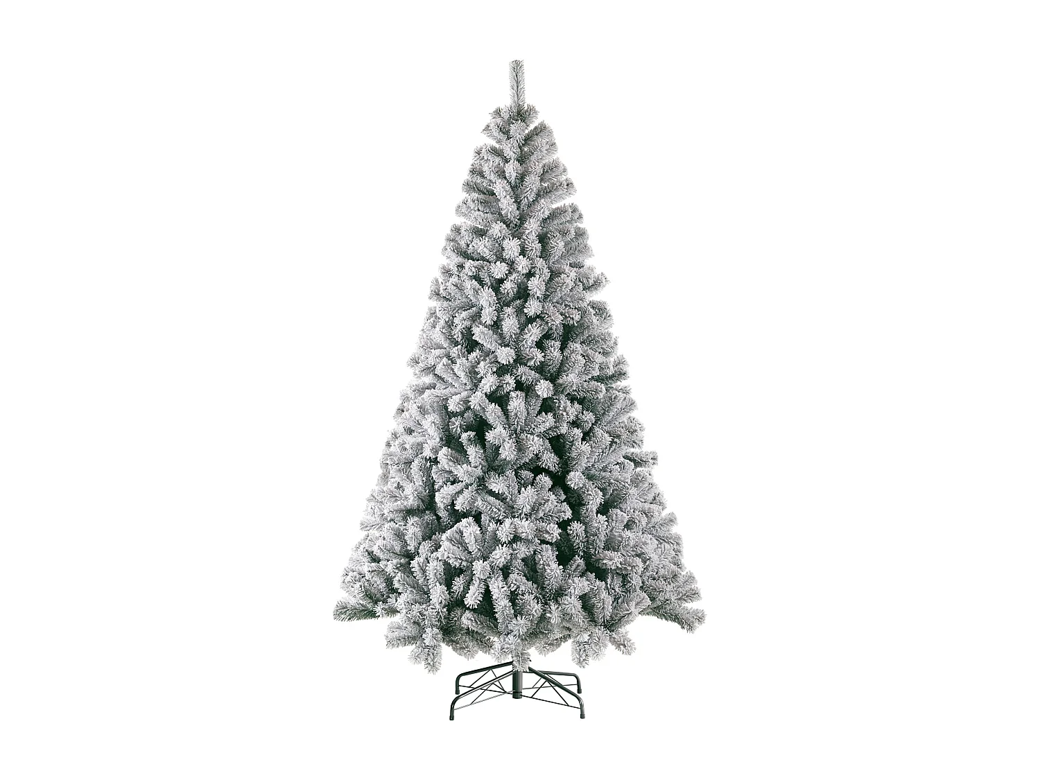 Sapin de Noël artificiel,  sapin enneigé avec 1006 pointes, 46 branches, ,avec support en métal180 cm PVC