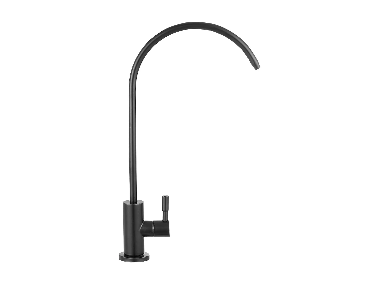 Robinet d’Eau Potable SucceBuy sans Plomb en Acier Inoxydable, Robinet à Osmose Inverse avec Valve en Laiton Massif, Filtrée à Arc Élevé, Pivotant 360°, Noir Mat