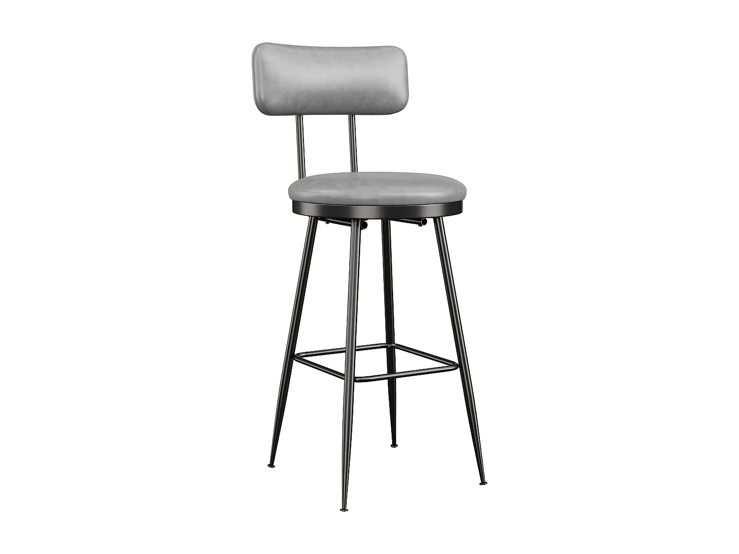 Lot de 4 tabourets de bar - chaises îlot central - montage facile - 85x34 cm - PU - gris