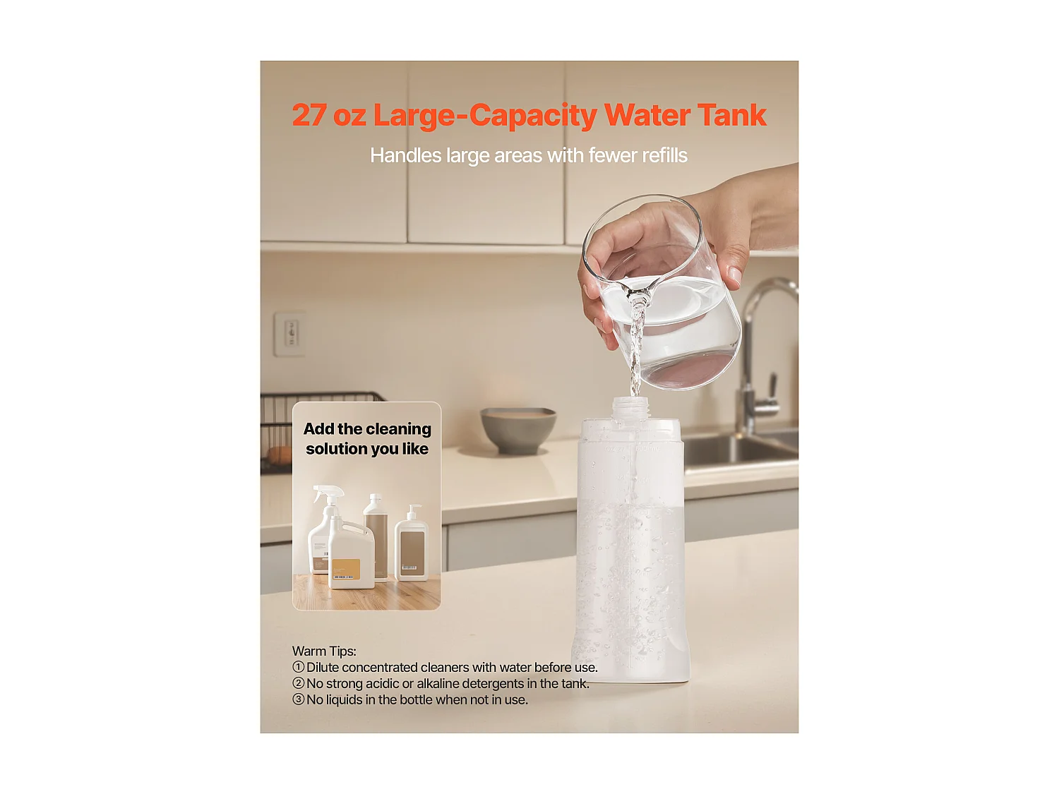 Balais Serpillère Vaporisateur SucceBuy, Balai Lave Sol avec 3 Tampons Lavables en Microfibre et en Coton Torsadé, Réservoir d’Eau Rechargeable 800 mL