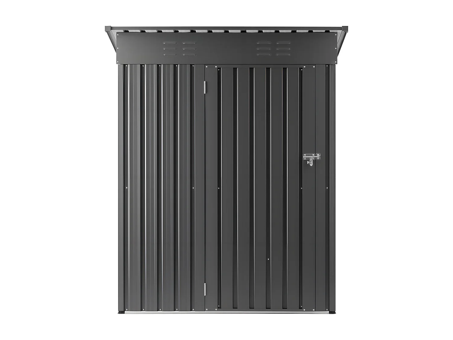 Abri de Jardin SucceBuy en Métal, 153,3 x 87,6 cm, Abri de Rangement d’Extérieur, avec Porte Verrouillable, Toit en Pente, Cabine de Jardin, Gris