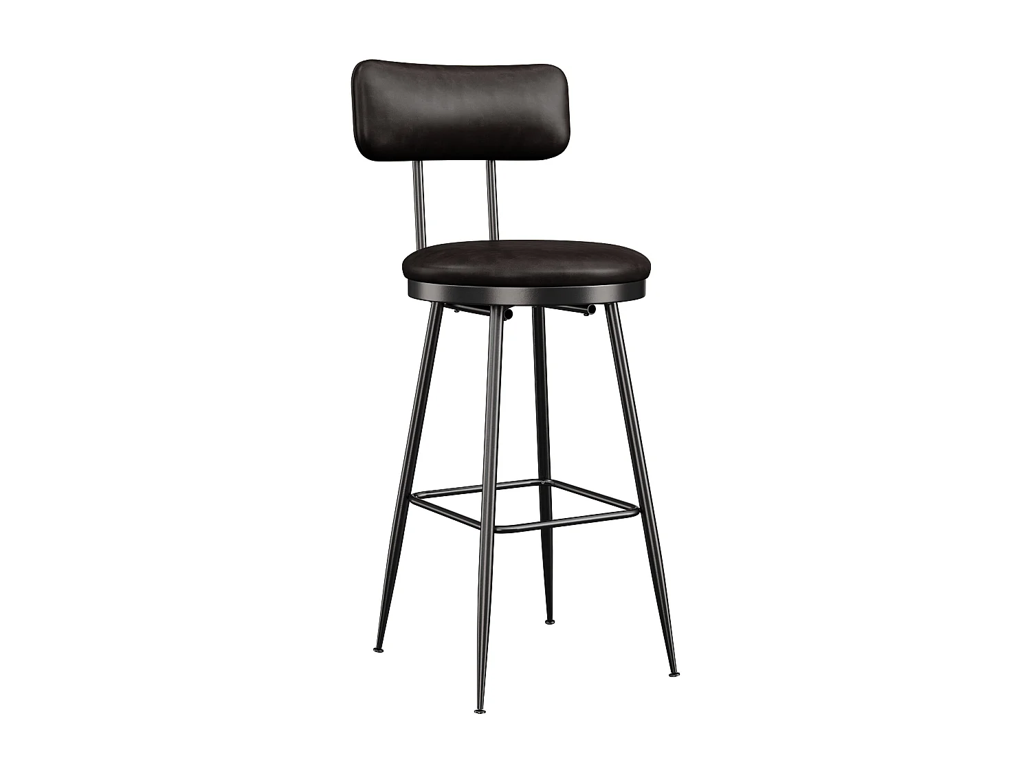 Lot de 4 tabourets de bar - chaises îlot central - montage facile - 85x34 cm - PU - noir