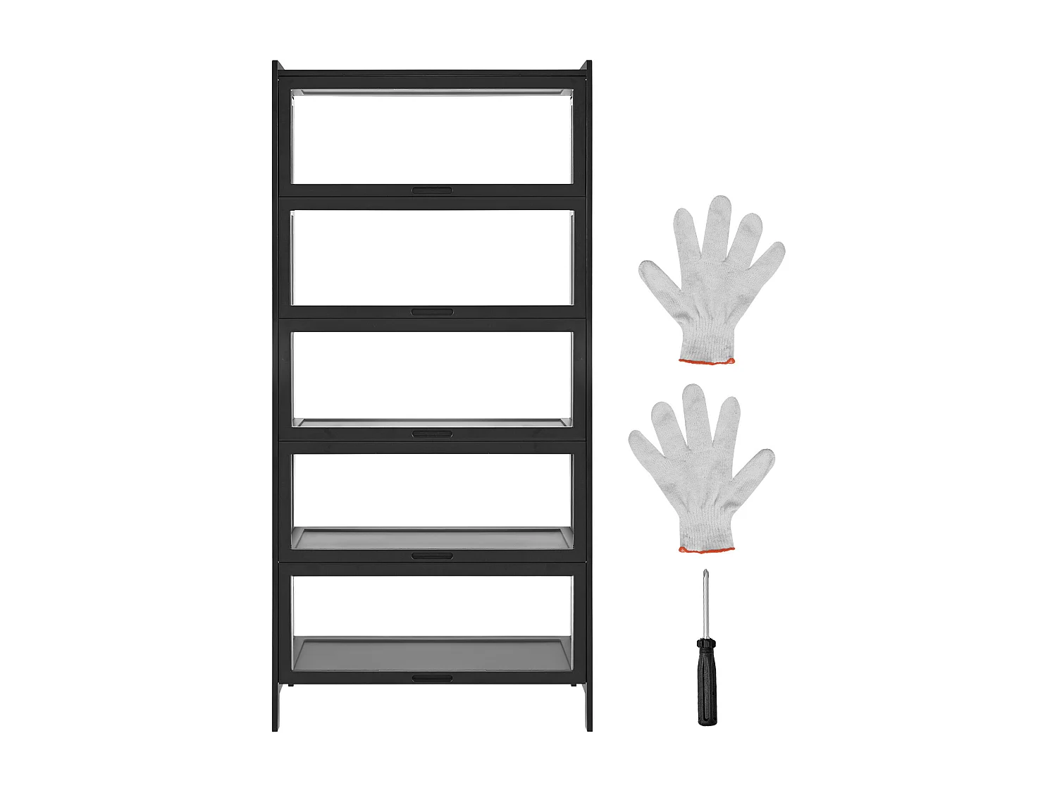 Vitrina SucceBuy para Colección con Puertas de Acrílico, Armario de Presentación 172 cm de Alto y 5 Niveles, Exhibidor para Antigüedades en Madera Natural