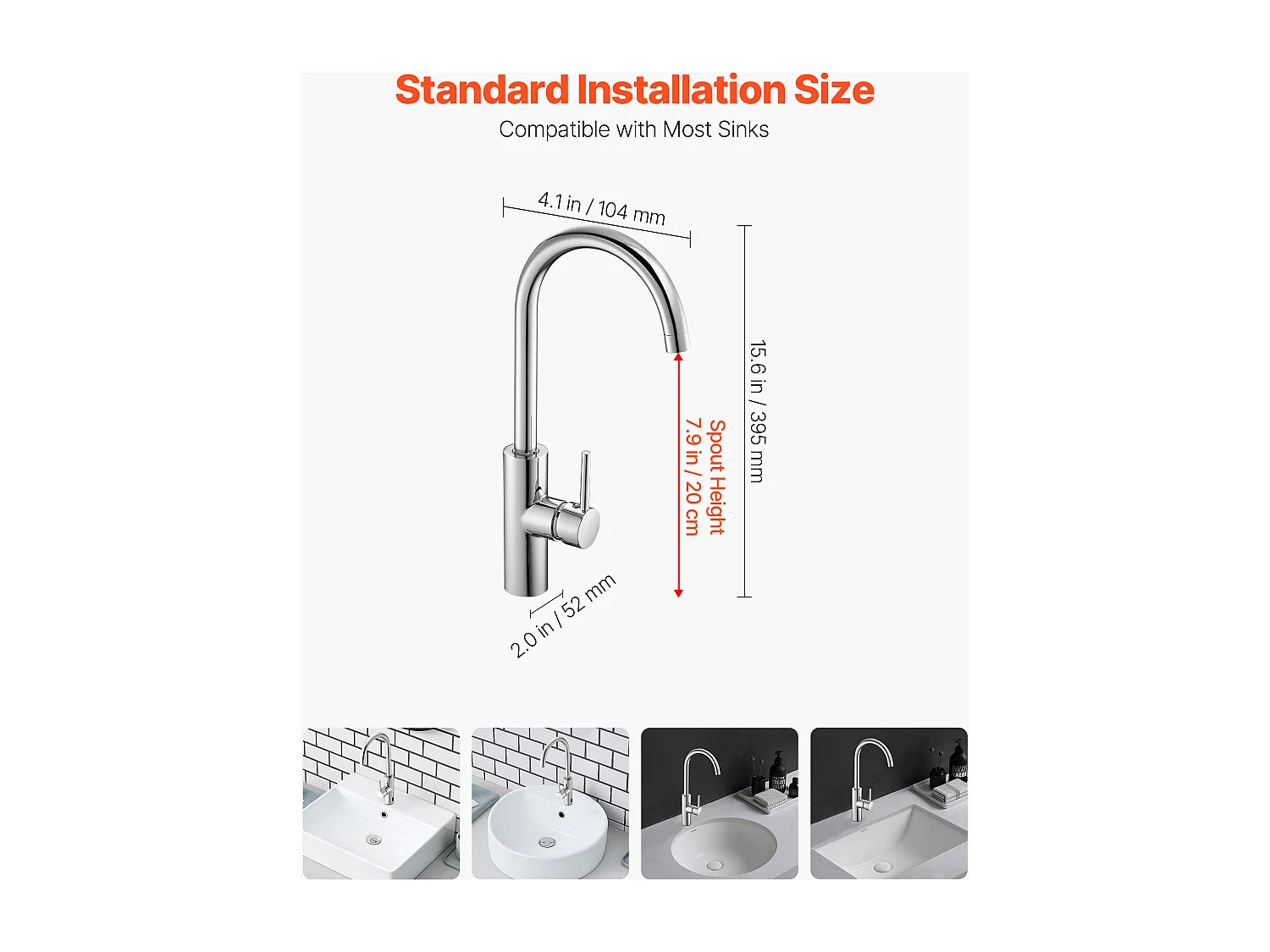 Grifo Automático SucceBuy sin Contacto, Grifo Mezclador de Fregadero con Sensor de Mango Único, Mezclador de Agua Caliente y Fría Ajustable Manos Libres