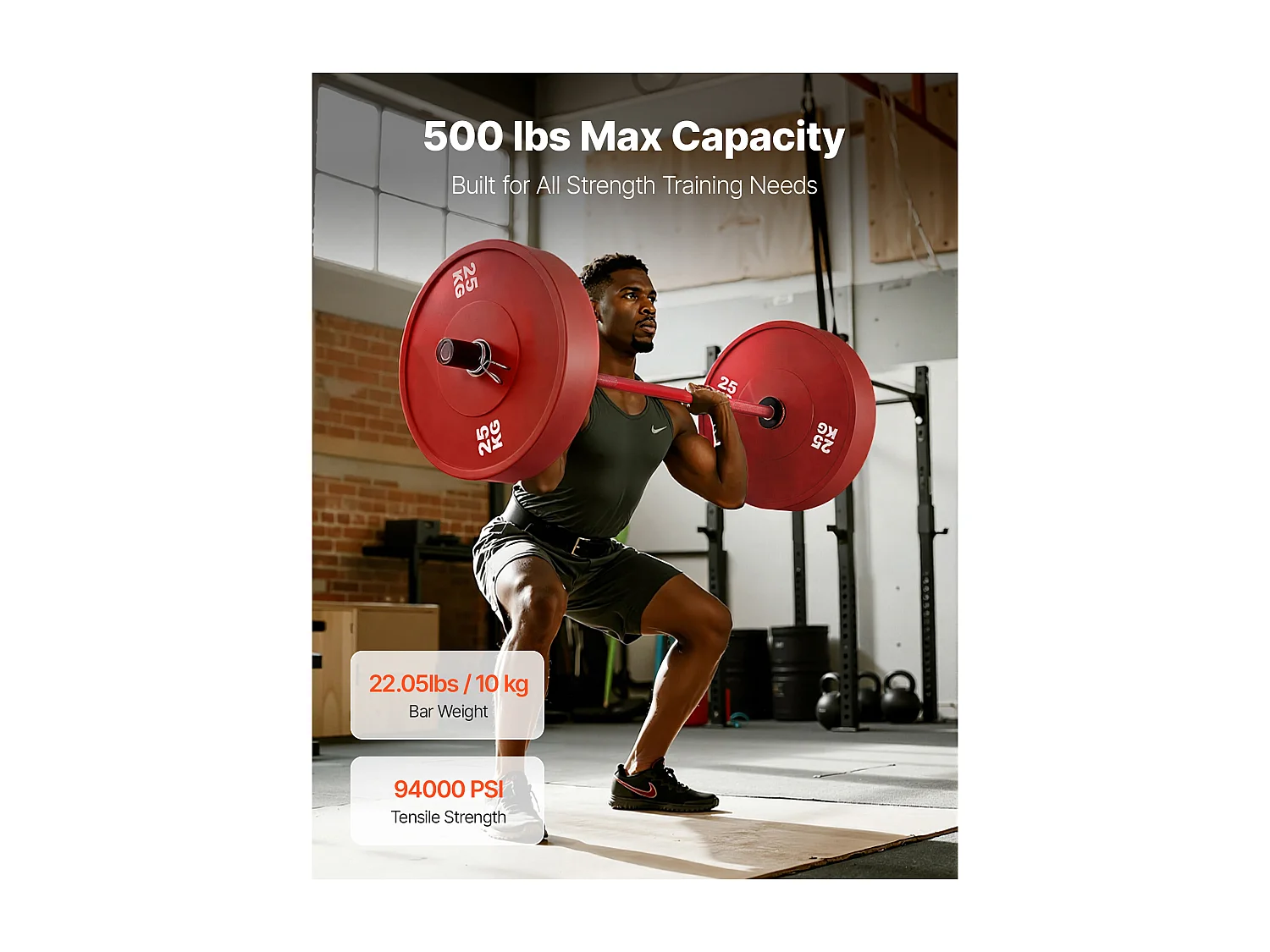 Barra per Pesi SucceBuy per Fitness 120 cm di Lunghezza, Barra per Muscolazione Compatibile con Dischi 5 cm, con Impugnatura Zigrinata