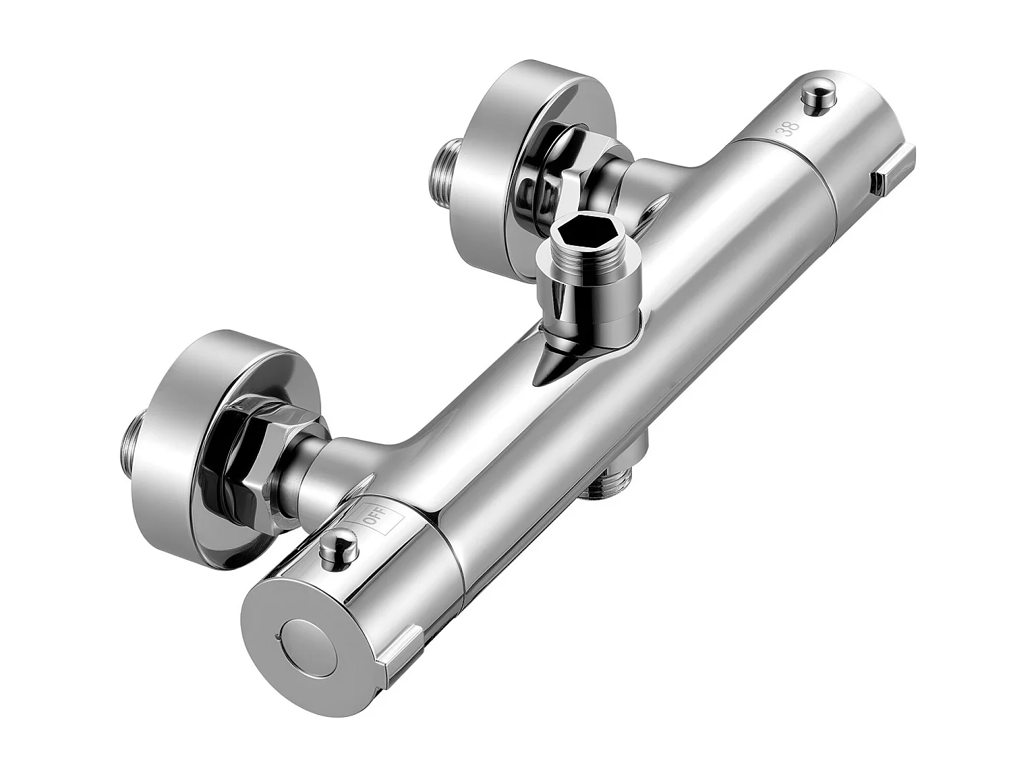 Miscelatore per Doccia Termostatico SucceBuy con Blocco di Sicurezza 38°C, Valvola Termostatica con Temperatura Costante, Rubinetto Doccia ad Acqua Calda