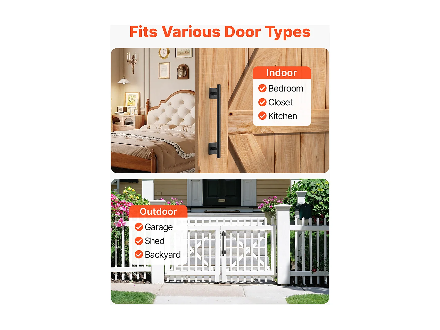 Schuindeurgreep SucceBuy, 32 cm, Robuuste Rustieke Poortgreep van Metaal, Roestwerende Coating, van Koolstofstaal, voor Schuifdeuren