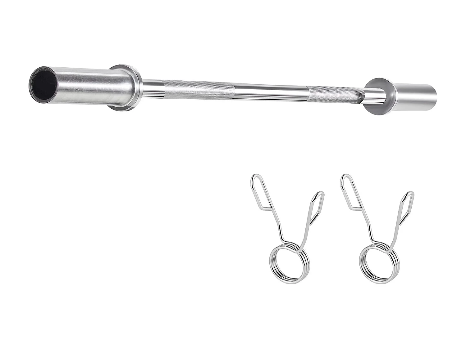Barre d’Haltères SucceBuy pour Fitness Chromée 120 cm, Barre de Musculation Compatible avec Disques 5 cm, avec Poignée Moletée, pour Entraînement Haltérophilie