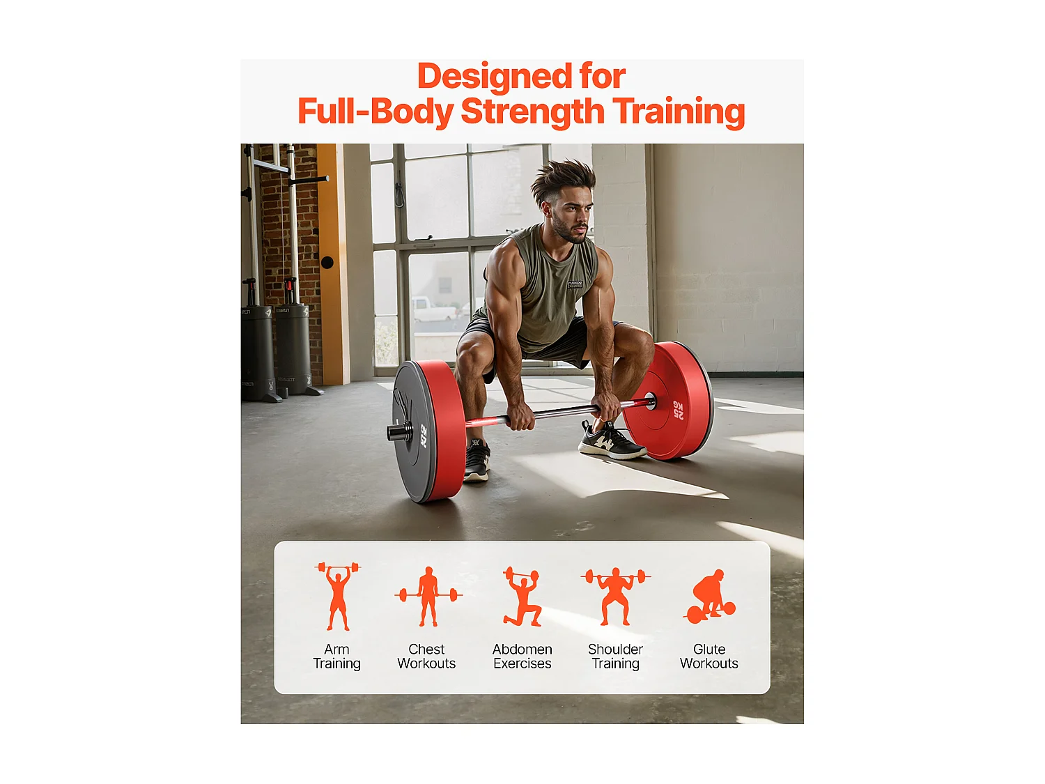 Barre d’Haltères SucceBuy pour Fitness Chromée 120 cm, Barre de Musculation Compatible avec Disques 5 cm, avec Poignée Moletée, pour Entraînement Haltérophilie