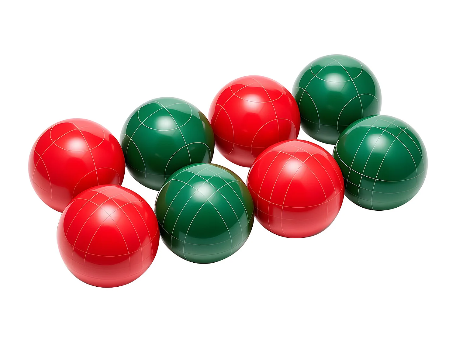 Bocce Set SucceBuy 8 Harsballen van 10.7 cm en Pallino, Spel in Twee Kleuren Rood en Groen, Uitgerust met een Draagtas en een Meetkoord