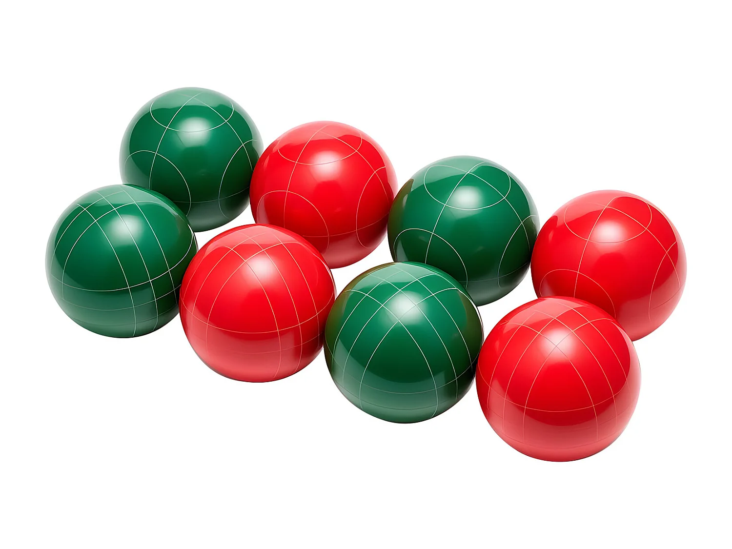 Bocce Set SucceBuy 8 Harsballen van 10.7 cm en Pallino, Spel in Twee Kleuren Rood en Groen, Uitgerust met een Draagtas en een Meetkoord
