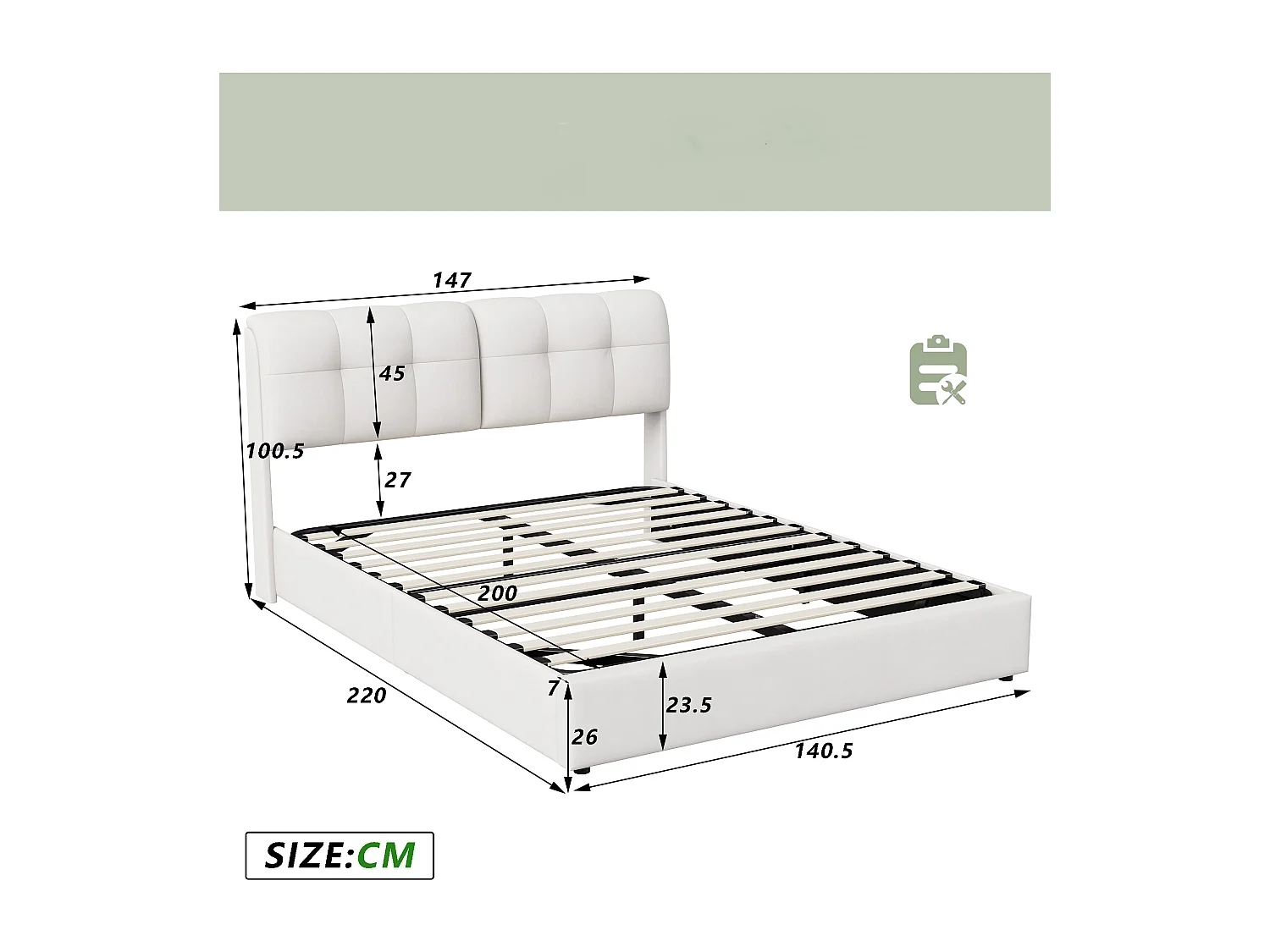 Lit coffre 140x200 cm avec LED, lit adulte avec sommier à latte, lit double 140x200 tissu velours, style cream et scandinave, blanc cassé