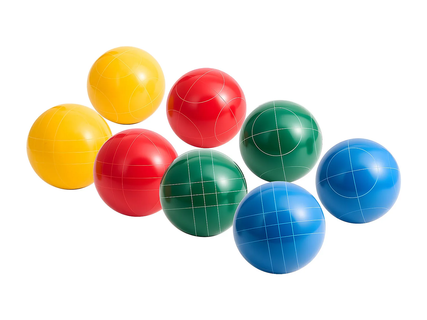 Kit di Bocce SucceBuy 8 Bole in Resina 10.7 cm e Pallino, Gioco di Bocce 4 Colori Rosso/Verde/Blu/Giallo, Gioco di Petanque con Borsa da Trasporto