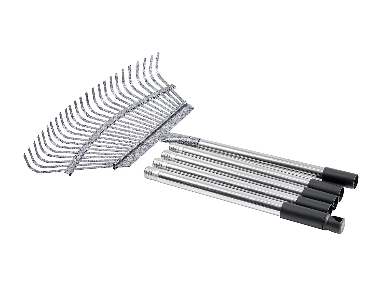 Bladhark SucceBuy, 25 Metalen Tanden, Tuinhark, met Breed Kopstuk 46,5 cm, Lange Verstelbare Steel 92,5-185 cm, Robuust en Veilig, Buis RVS