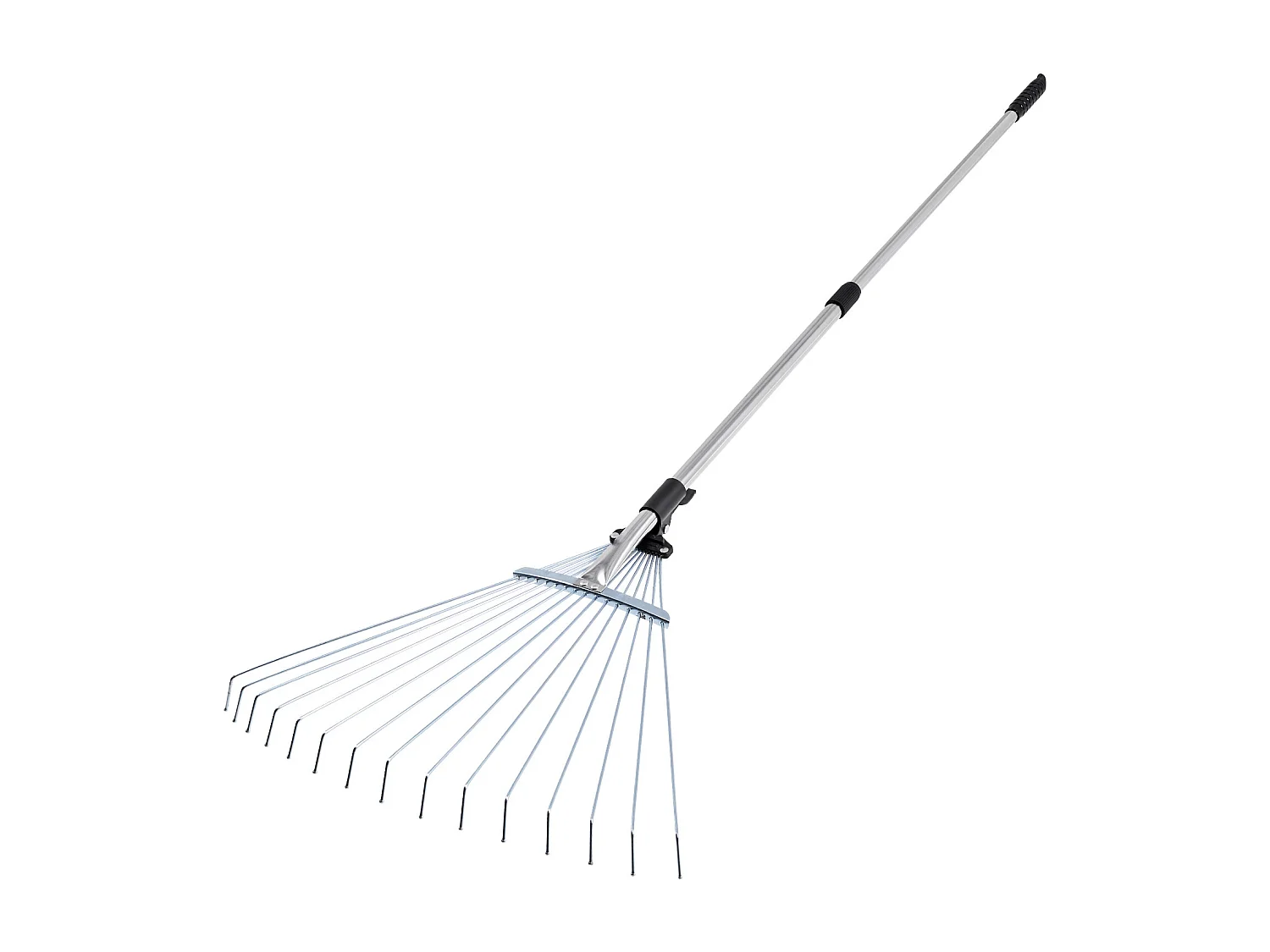 Bladhark SucceBuy, 15 Metalen Tanden, Verstelbare Tuinhark, met Kopstuk 19-57 cm, Lange Steel 81-160 cm, Robuust en Veilig, Buis uit RVS