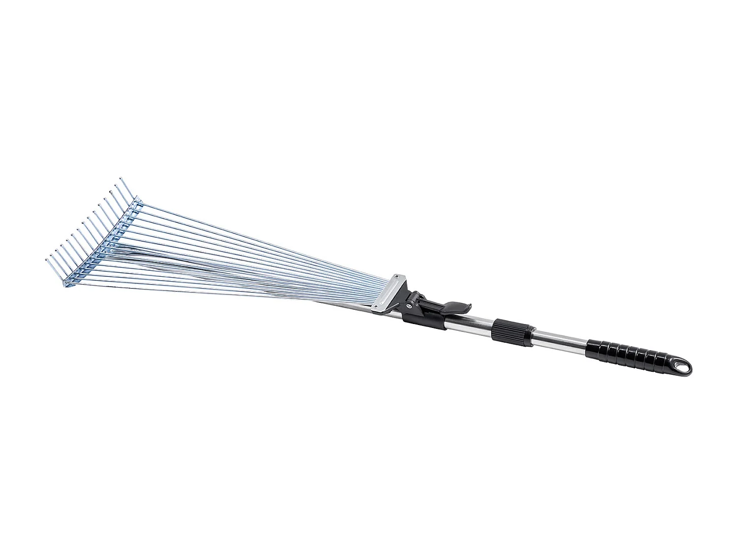 Bladhark SucceBuy, 15 Metalen Tanden, Verstelbare Tuinhark, met Kopstuk 19-57 cm, Lange Steel 81-160 cm, Robuust en Veilig, Buis uit RVS