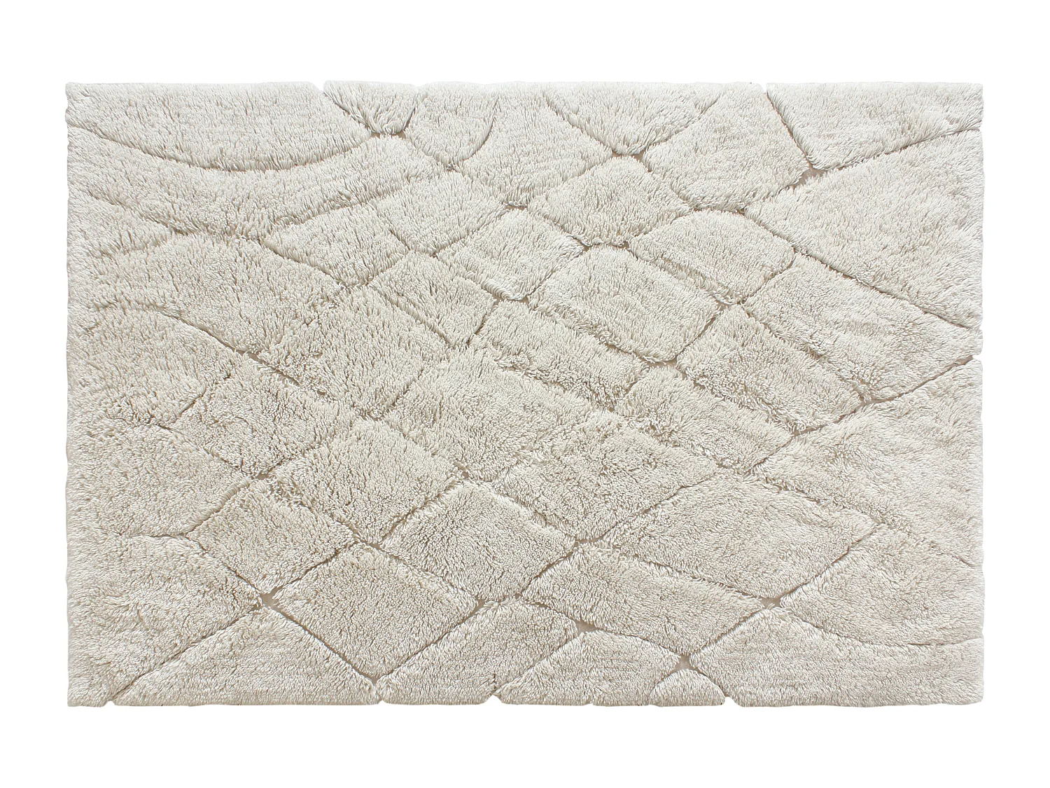 Tapis tufté 100% laine - 160 x 230 cm - Blanc cassé - 2250g/m² - MONCALVO