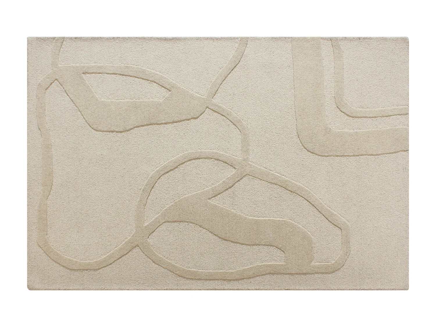 Tapis tufté 100% laine - 200 x 290 cm - Beige - 2200g/m² - ALINOR