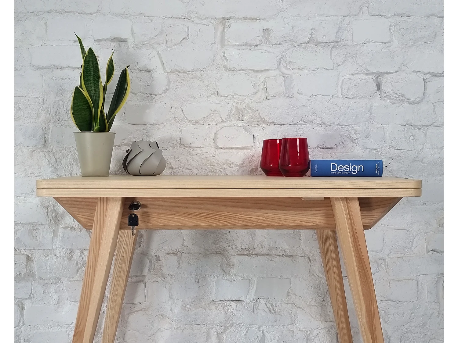 Kleiner ausziehbarer Konsolentisch 45 x 90 cm Envelope Esche