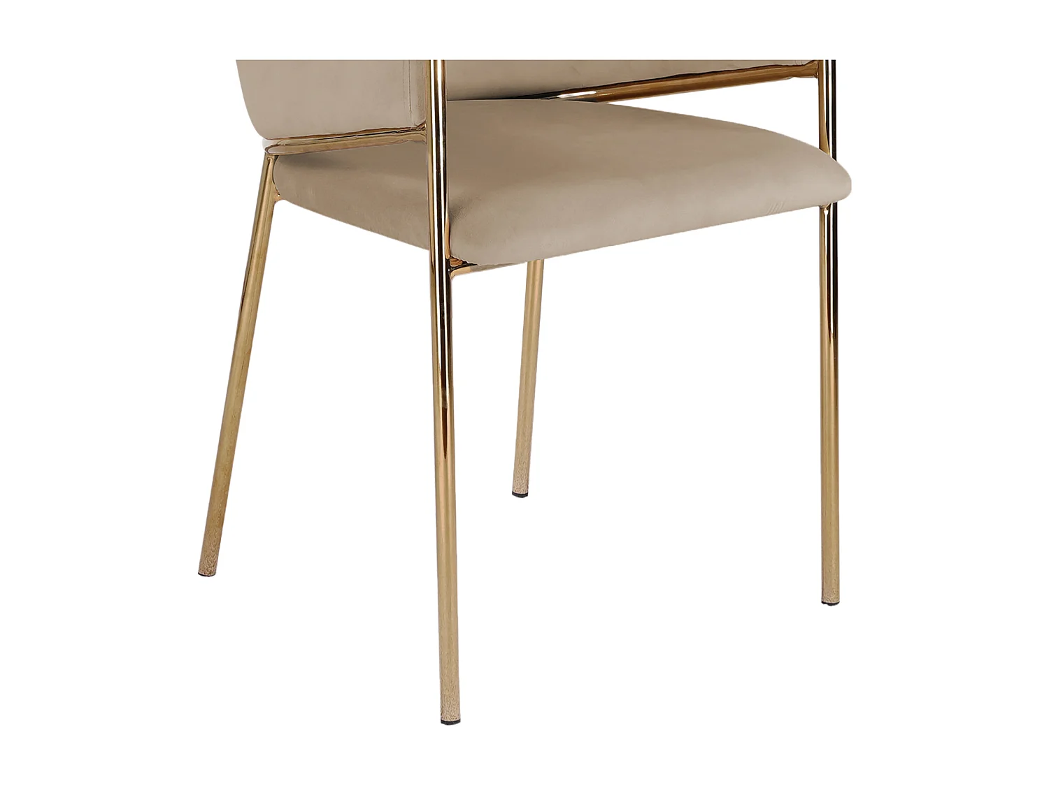 Lot de 6 chaises avec accoudoirs en velours et métal doré - Beige - ORDIDA de Pascal Morabito