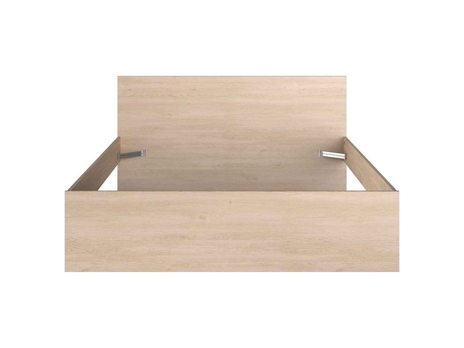 Lit avec 4 tiroirs 160 x 200 cm - Coloris : Blanc brillant et naturel + Sommier + Matelas - VELONA