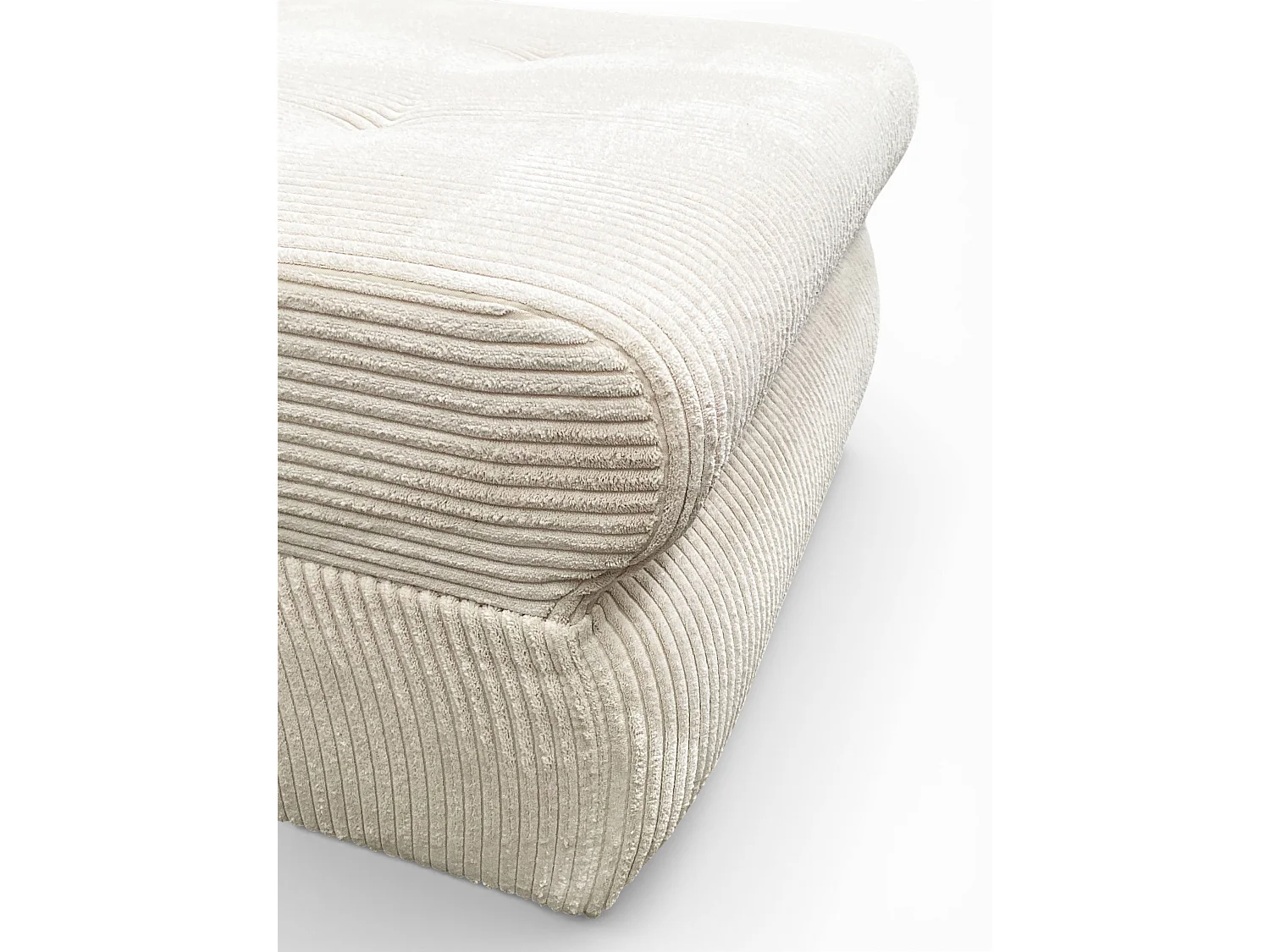 Canapé d'angle convertible 3 places avec coffre en tissu beige