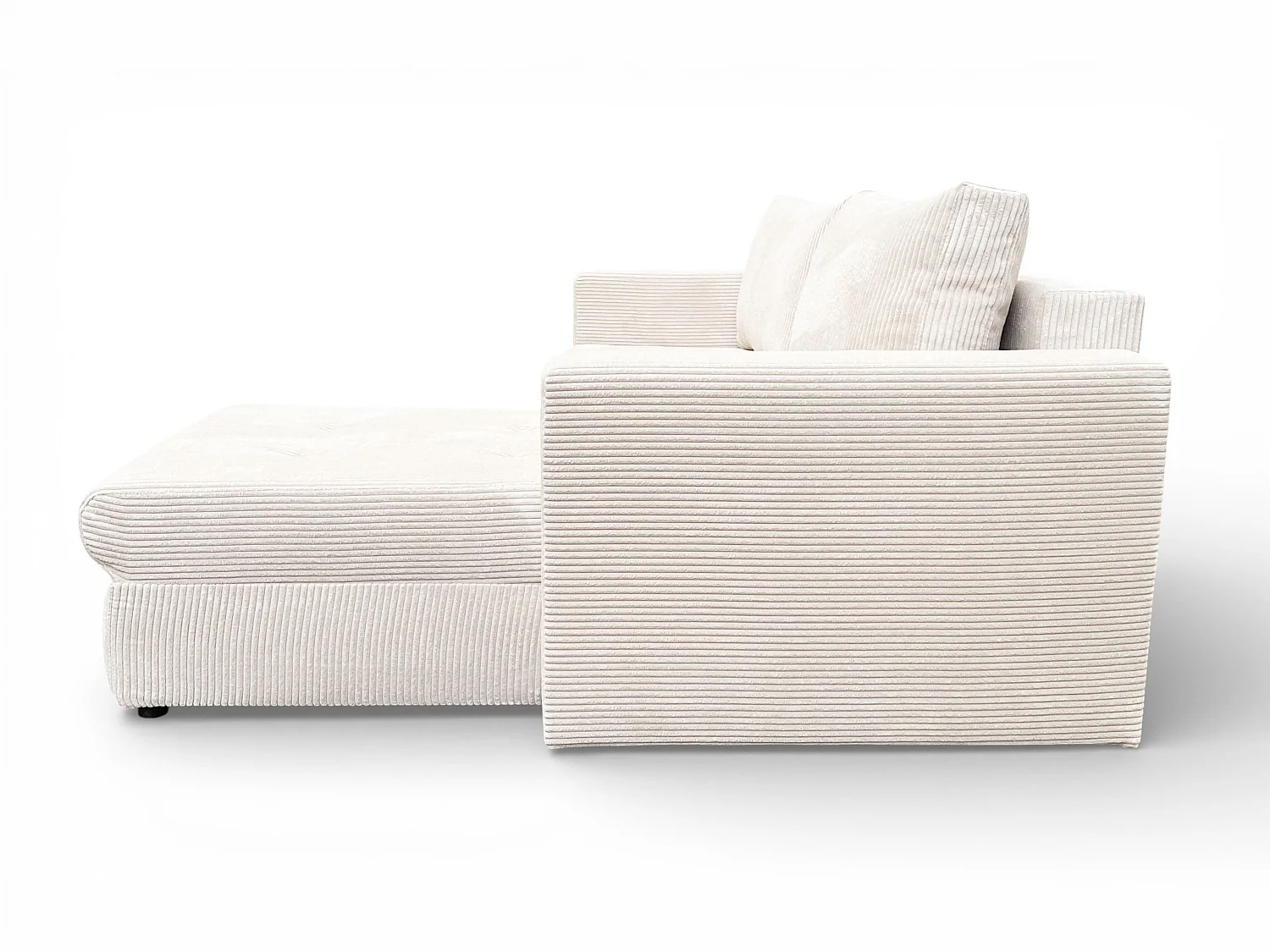 Canapé d'angle convertible 3 places avec coffre en tissu beige