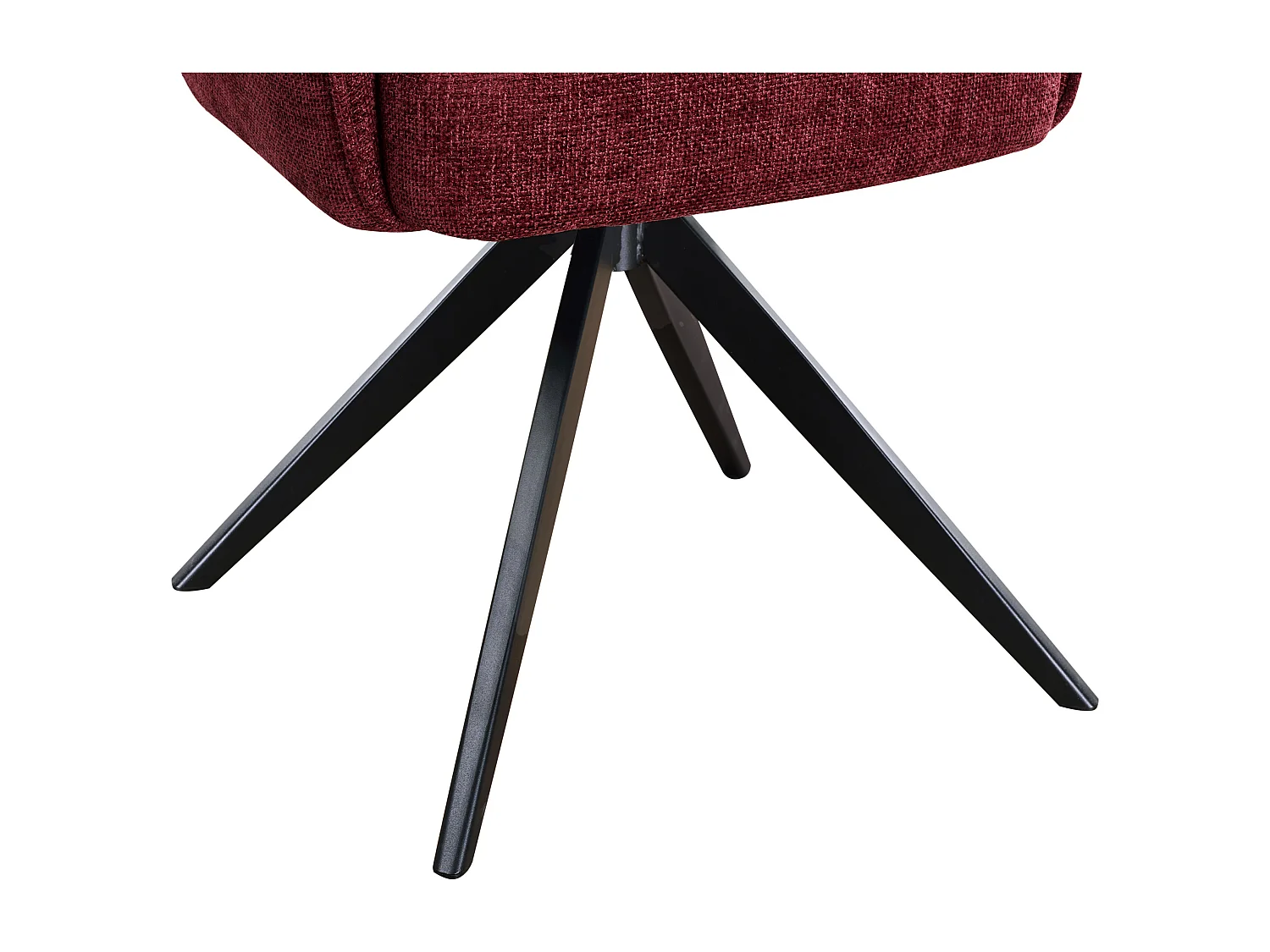 Set van 6 draaistoelen met armleuningen in structuurstof en zwart metaal - Bordeaux - KONYA