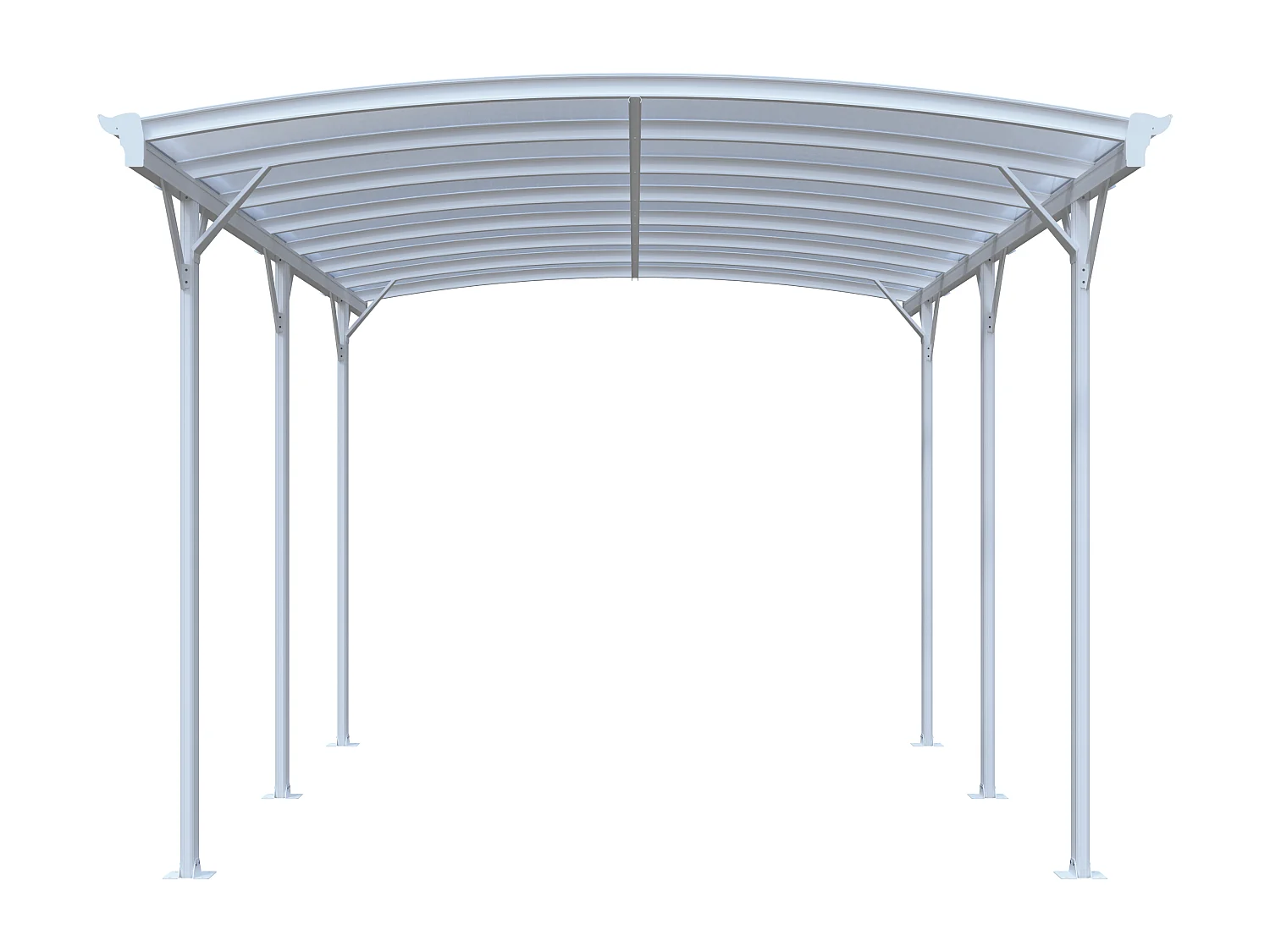 Carport pergola simple autoportant en aluminium - 1 voiture - 15,15 m² - Blanc - BARESA