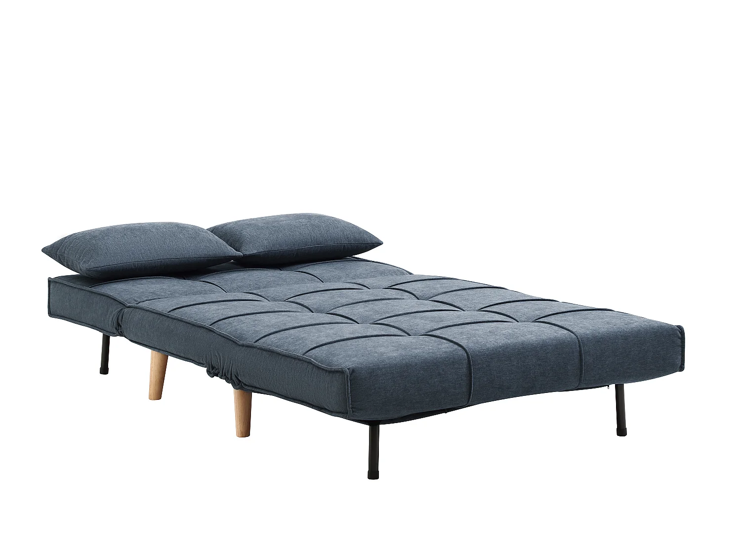 Fauteuil convertible 110 cm en tissu bleu CHILA