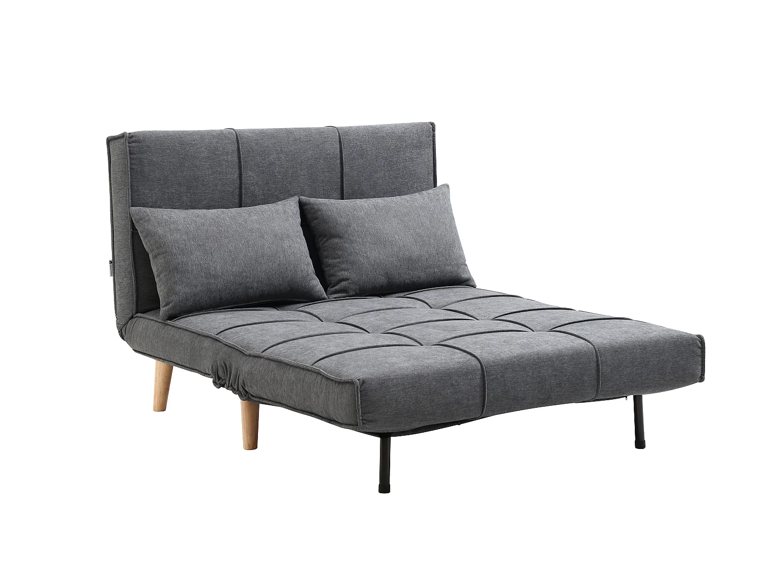 Fauteuil convertible 110 cm en tissu gris CHILA