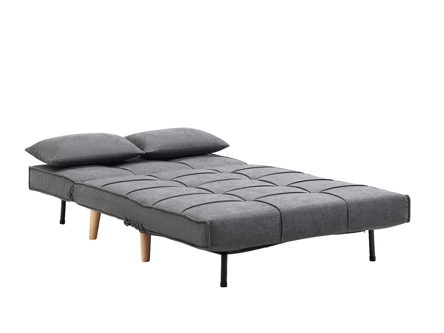 Fauteuil convertible 110 cm en tissu gris CHILA