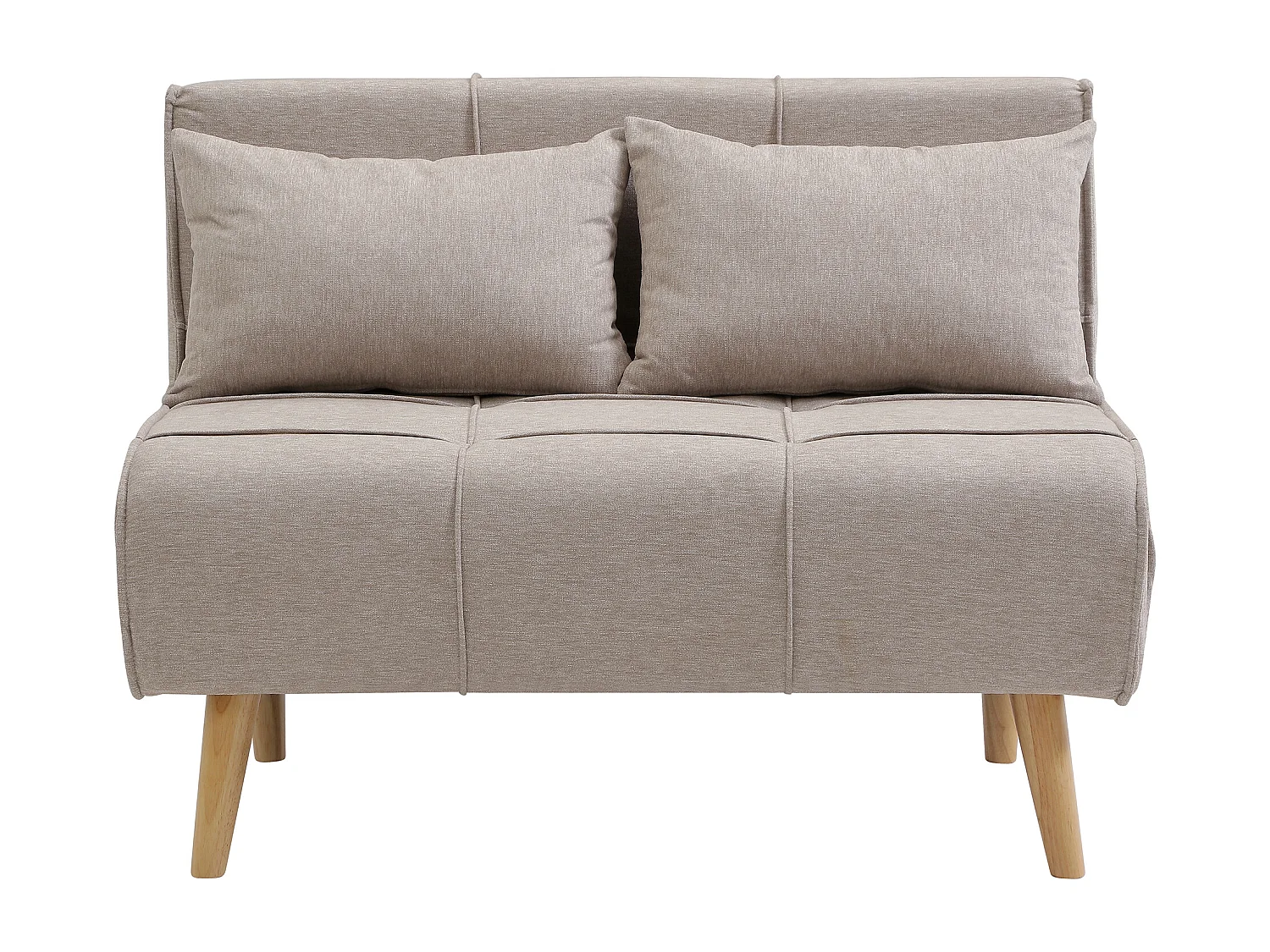 Fauteuil convertible 110 cm en tissu taupe CHILA