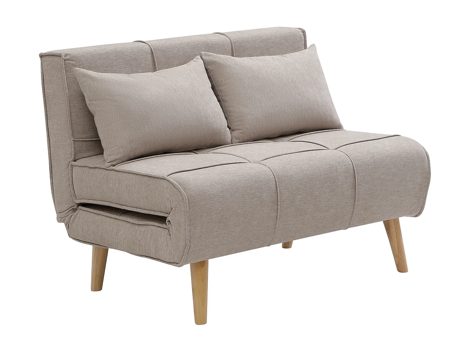 Fauteuil convertible 110 cm en tissu taupe CHILA