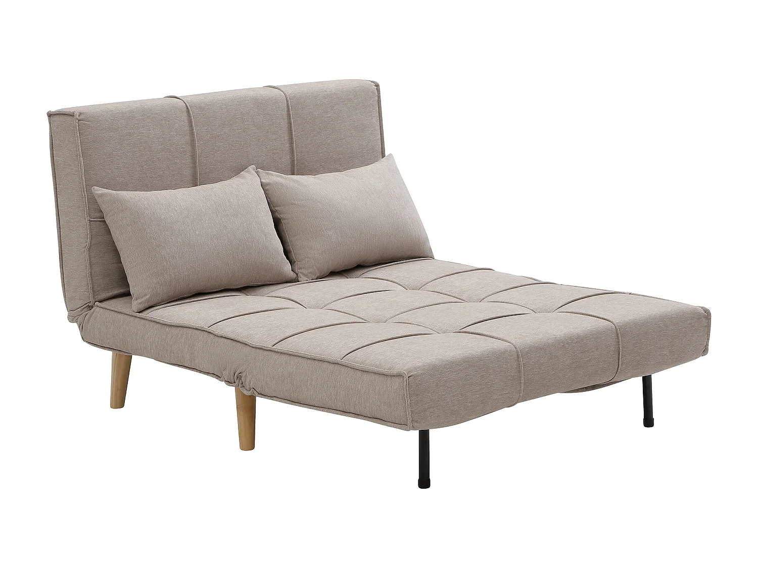 Fauteuil convertible 110 cm en tissu taupe CHILA
