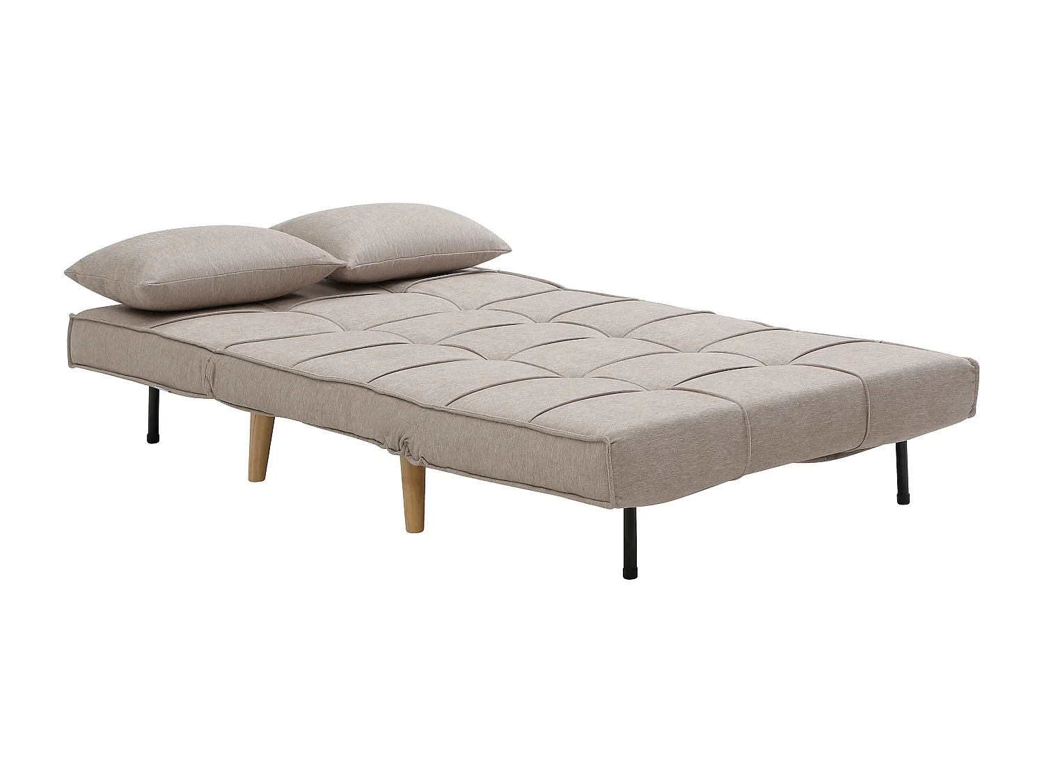 Fauteuil convertible 110 cm en tissu taupe CHILA