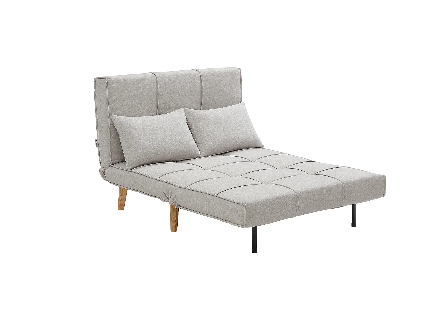 Fauteuil convertible 110 cm en tissu gris clair CHILA