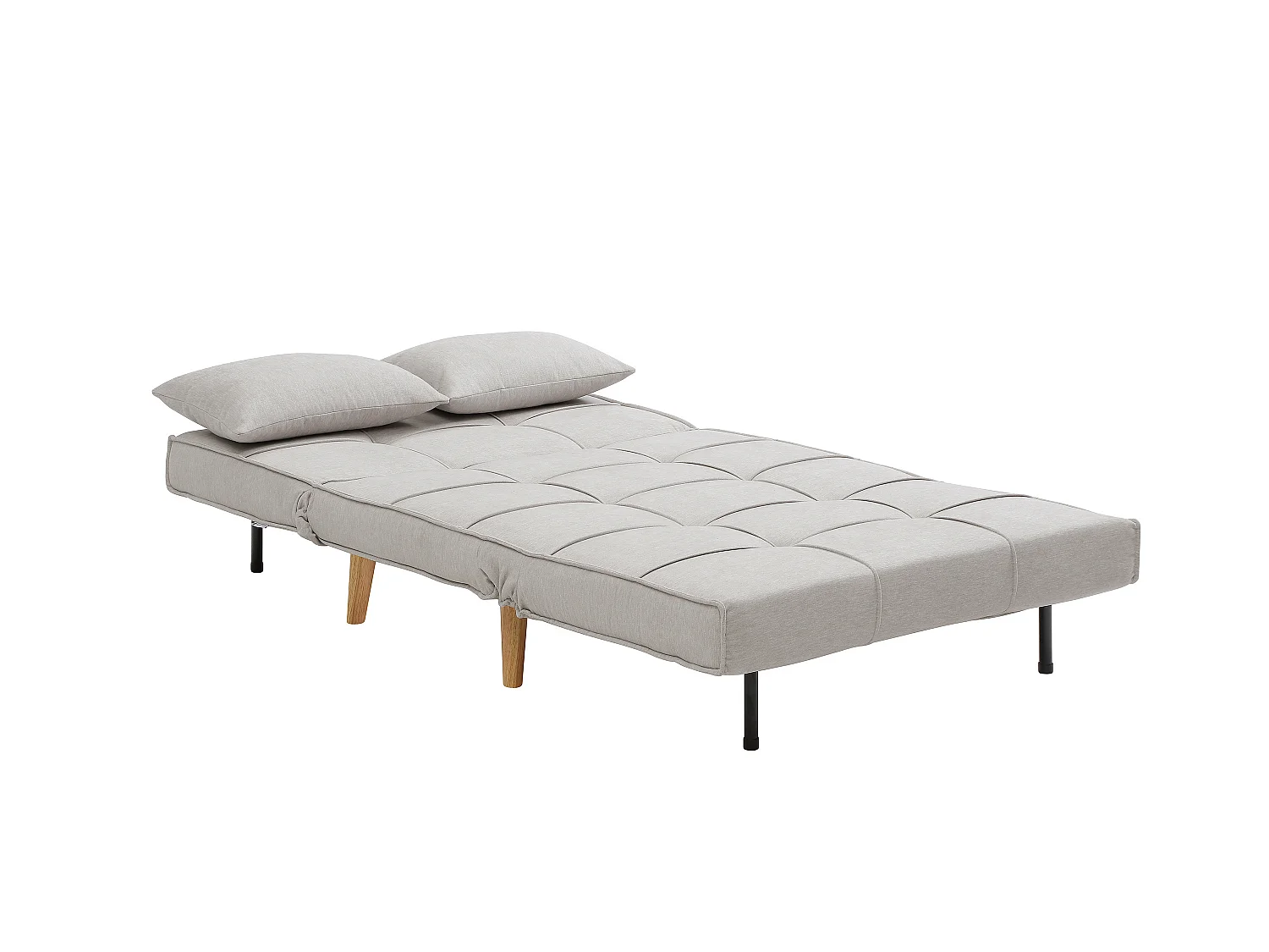 Fauteuil convertible 110 cm en tissu gris clair CHILA