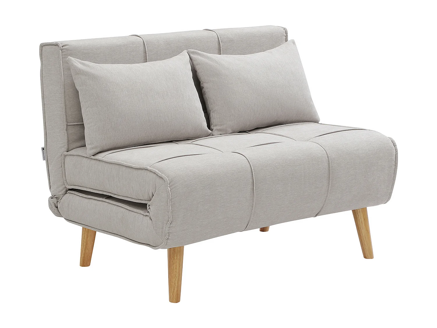 Fauteuil convertible 110 cm en tissu gris clair CHILA
