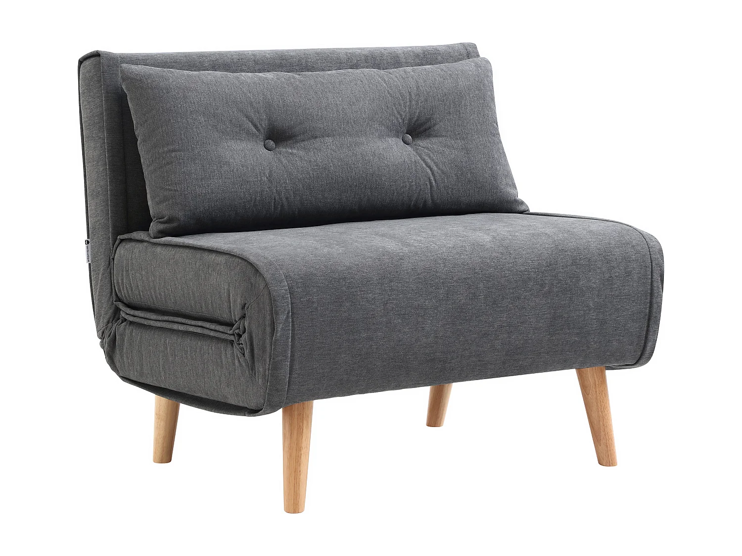 Fauteuil convertible en tissu gris VALERIO