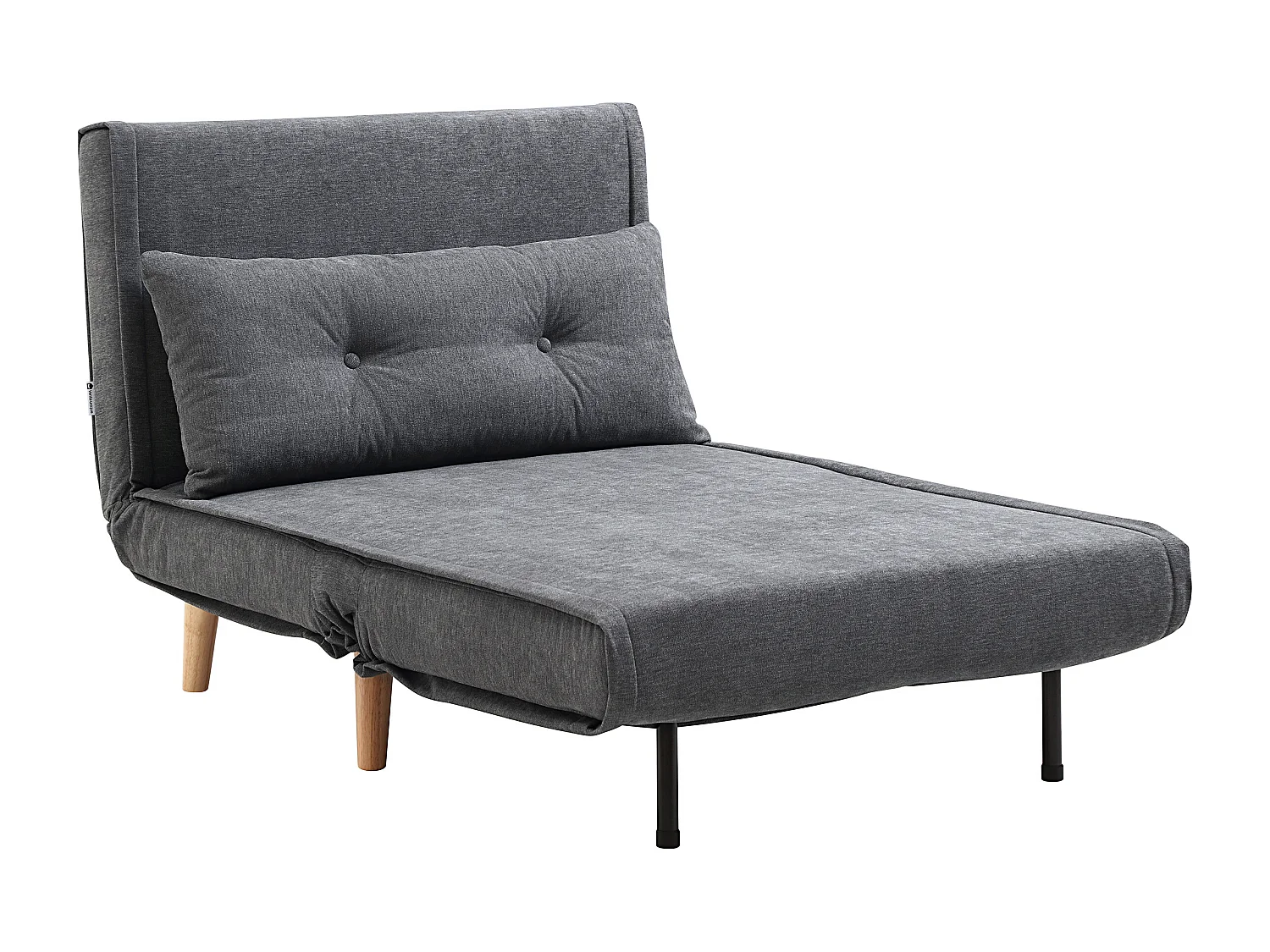 Fauteuil convertible en tissu gris VALERIO