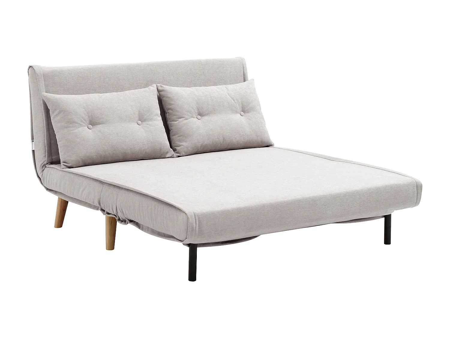 Canapé 2 places convertible en tissu beige VALERIO