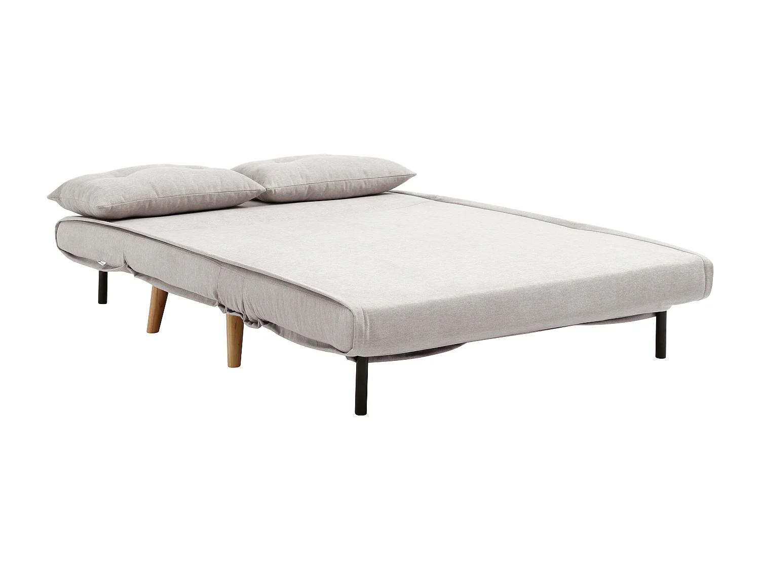 Canapé 2 places convertible en tissu beige VALERIO